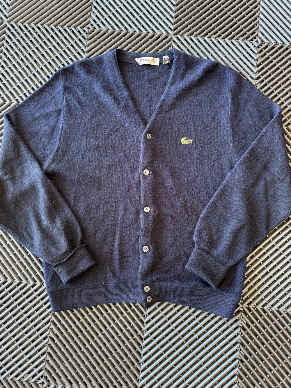 Vintage Lacoste IZOD Navy Grandpa Cardigan Sweater M USA Acrylic Preppy